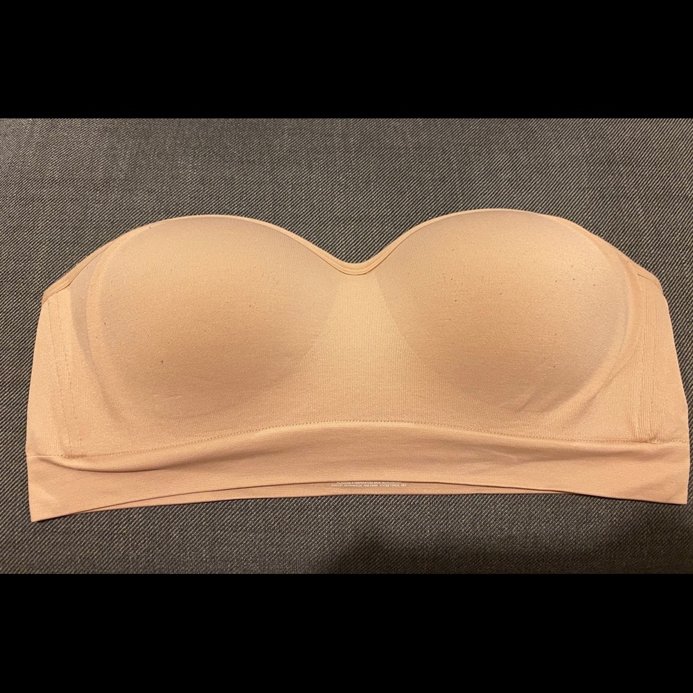 Strapless tan bra